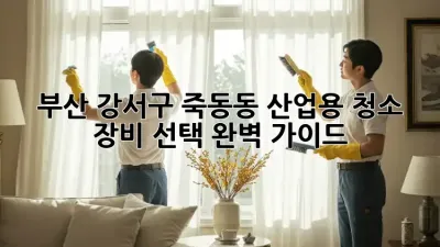 부산 강서구 죽동동 산업용 청소 장비 선택 완벽 가이드